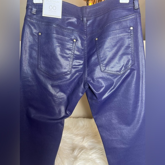 Chico’s Platinum Plum Coated Denim Pants - Picture 3 of 12